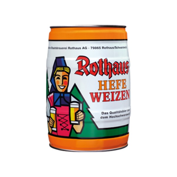 Rothaus Hefeweizen 5 L partito fusto 5,4% vol RIDOTTO Data di durata minima:22.02.24