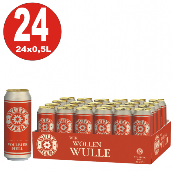 24x lattine 0,5L pieno di birra chiara Wulle 5% Vol.-_ EINWEG