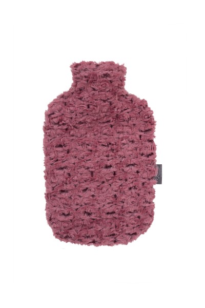 fashy 67394_44 borsa dell'acqua calda con rivestimento in pile in design rosa - 2 litri