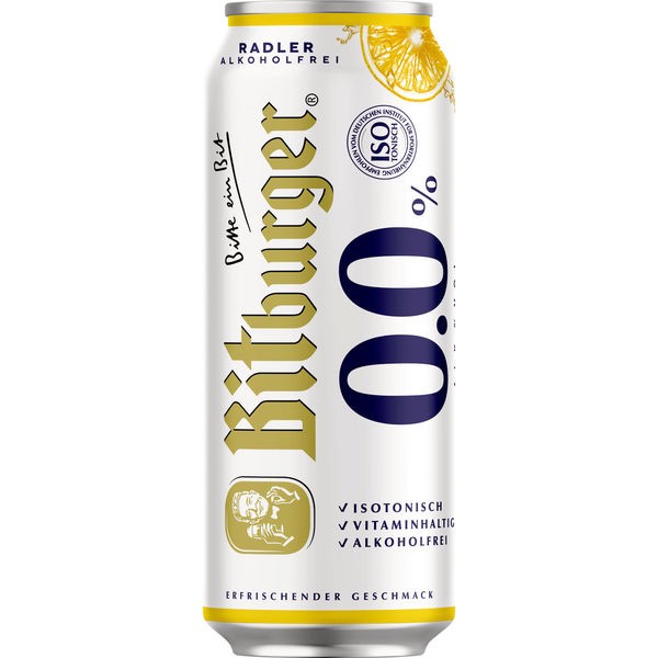 24 x lattine 0,5 L Bitburger Radler senza ALCOOL