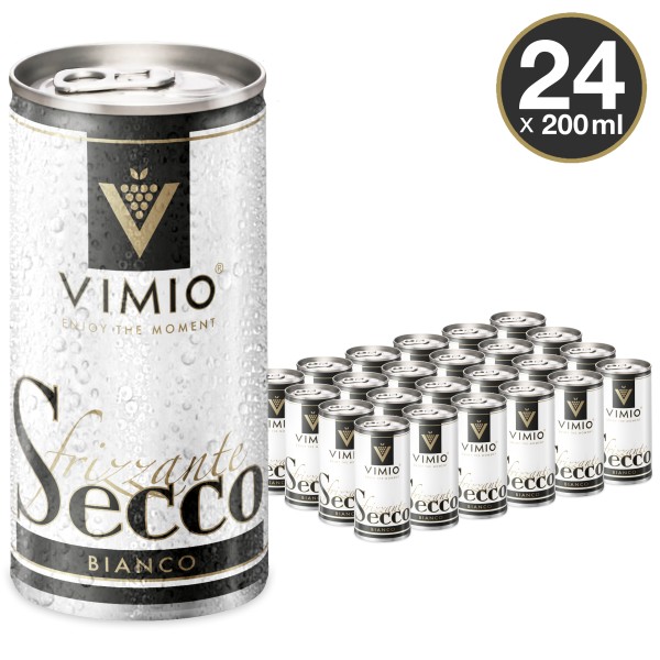 24 x Vimio Frizzante Secco bianco 10,5% vol 200 ml lattina