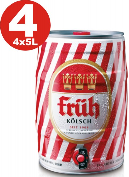 4 x barile di partito Frueh Koelsch 5 L 4,8% vol.