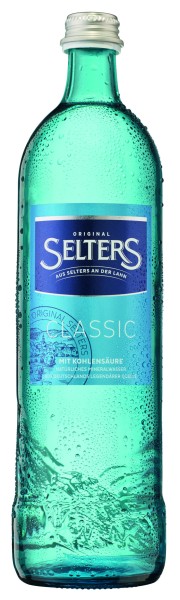 12 bottiglie di vetro da 0,75 l di Selters Original Classic in cartone riutilizzabile con cauzione