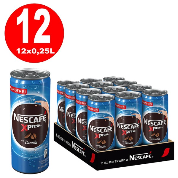 12 x Nescafe Xpress Vanilla 0.25L possono essere gratuite