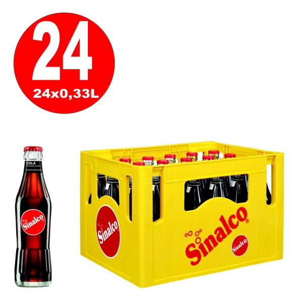 24 x Sinalco Cola 0,33 L cassa originale bottiglia di vetro deposito a rendere