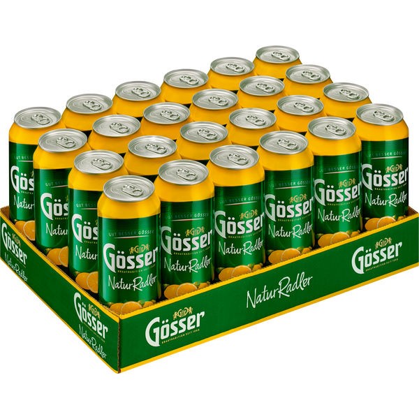 24 lattine da 0,5 l di Gösser Natur Radler senza alcool 0,0% deposito usa e getta