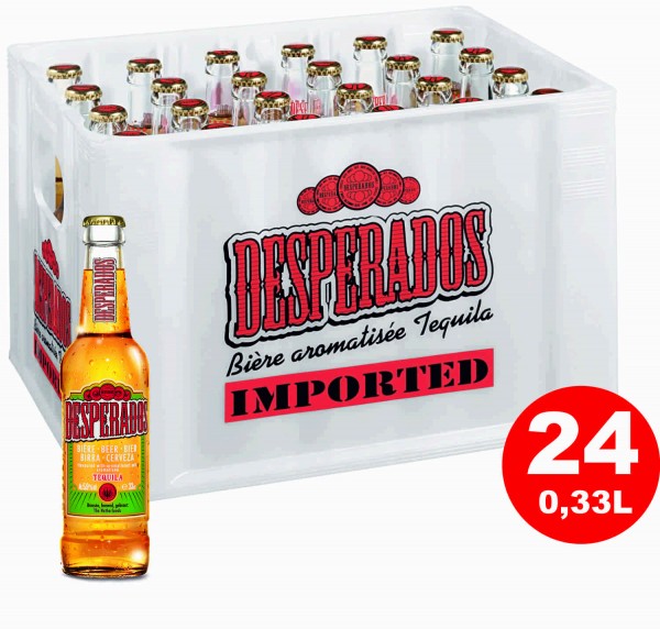 24 x Desperados Tequila Beer 0,33 litri 5,9% Vol. Scatola originale