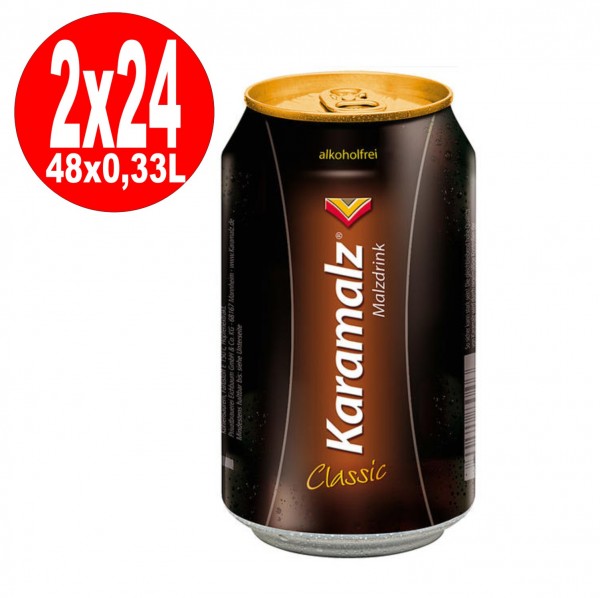 2 x 24 lattine di Karamalz Classic 0.33L lattine alcol free_EINWEG Monouso
