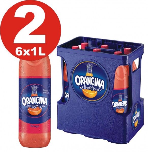 2 x 6 limonata Orangina rouge 1 litro - 12 bottiglie in PET in scatole originali