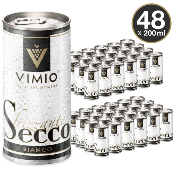 48 x Vimio Frizzante Secco bianco 10,5% vol 200 ml lattina