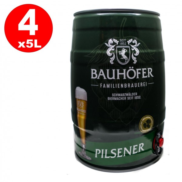 4 x Ulmer Pilsner Party Keg 5,0 litri 5,2% vol.