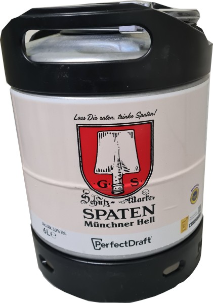 Spaten Münchner Hell Perfect Draft botte riutilizzabile da 6 litri 5,2% vol. Deposito riutilizzabile