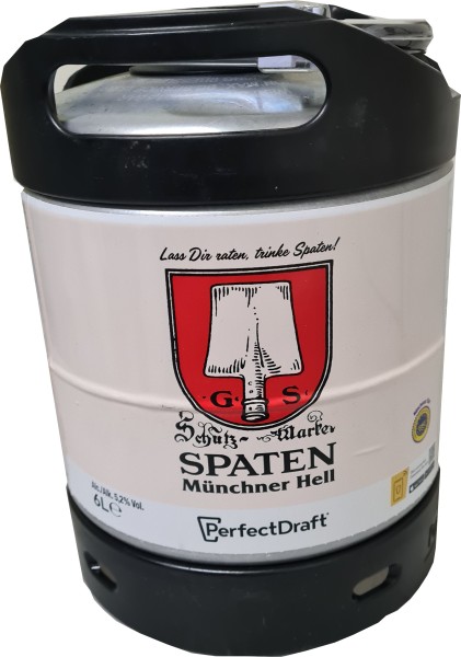 2 x Spaten Münchner Hell Perfect Draft botte riutilizzabile da 6 litri 5,2% vol. Deposito riutilizzabile
