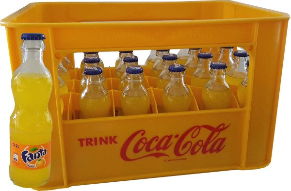 24 x Fanta Orange 0.2L bottiglia in vetro con scatola originale