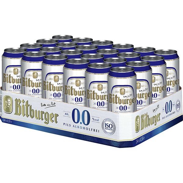 2 x Bitburger Pilsener 24x0.5L = 48 lattine 0.0 NON ALCOLICO