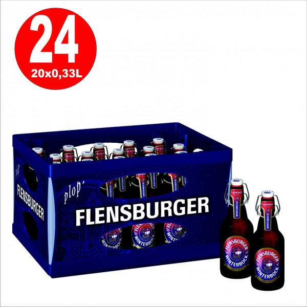 20 x Flensburger Winterbock 0,33l, bottiglia oscillante 7% vol scatola originale