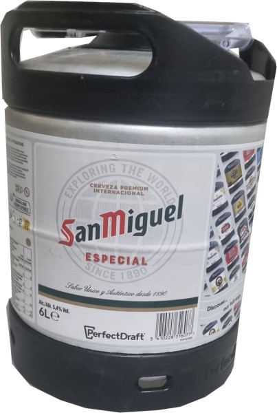 San Miguel Especial Perfect Draft botte da 6 litri 5,4% vol. Deposito riutilizzabile