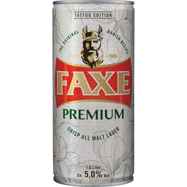 12 x Faxe Premium Danish Lager 5% vol 1 litro lattina