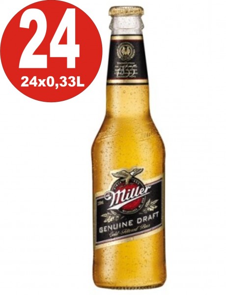 24 bottiglie Miller Genuine Draft birra USA 0,33L 4,7% vol. alc