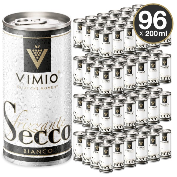 96 x Vimio Frizzante Secco bianco 10,5% vol 200 ml lattina