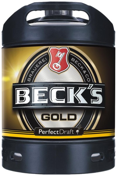 4x Becks Gold Perfect Draft Oro 6 litri barile 4.9% vol