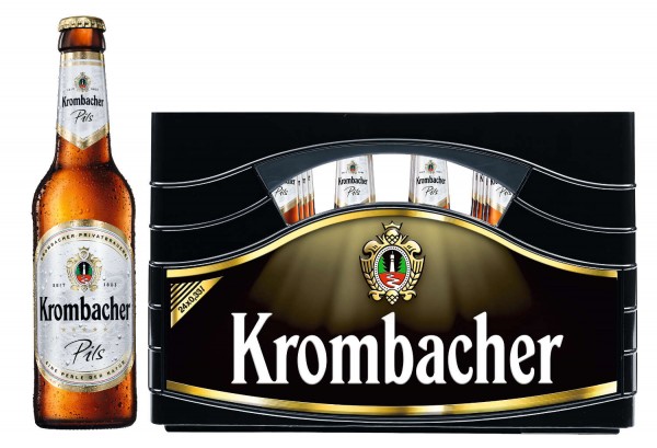 24 x Krombacher Pils 0,33L 4,8% vol. cartone di bottiglia