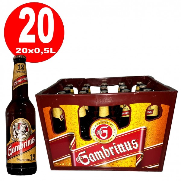 20 x Gambrinus Premium 12 bottiglie da 0,5 l Scatola originale 5,2% vol-MULTIWAY