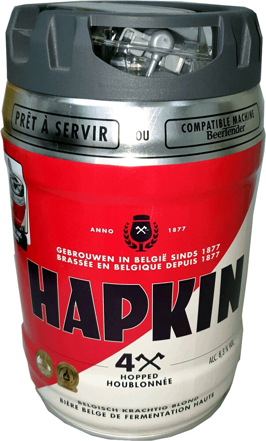 Fusto di birra belga Hapkin Fusto da 5 litri con rubinetto 8,3% vol.