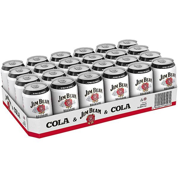 2 x Jim Beam e Cola 24 x 330 ml = 48 lattine 10% vol. SENSO UNICO