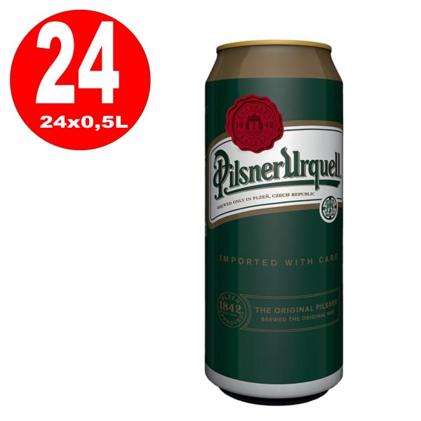 24 lattine Pilsner Urquell 0,5L 4,4% vol SENSO UNICO Reduced MHD:21.01.2026