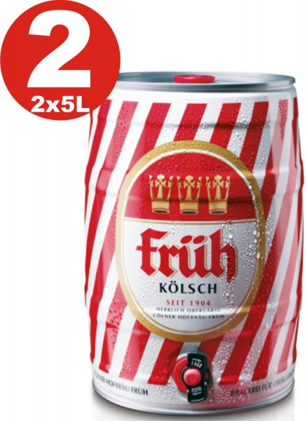 2 x barile di partito Frueh Koelsch 5 L 4,8% vol.