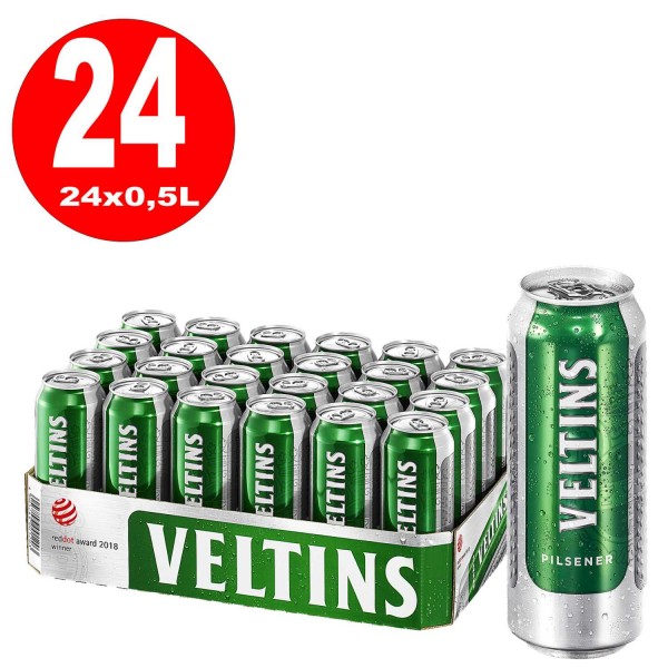 24 lattine Veltins Pilsener 0,5 L 4,8% vol incluso deposito di sola andata REDUCED best before 26.4.23