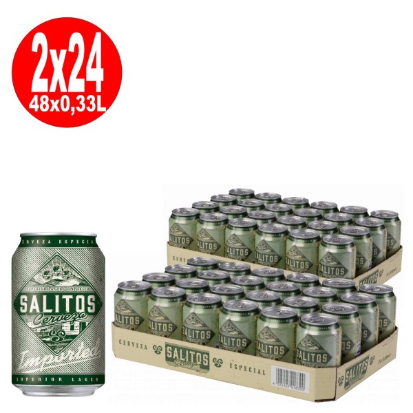 2 x Salitos Cervezal Lagerbie South America 24 x 0,33L = 48 lattine 4,7% vol compreso deposito di € 12 SENSO UNICO