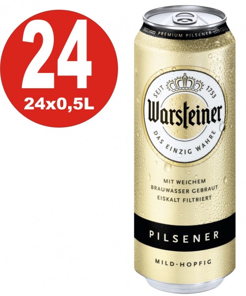 Warsteiner Pilsener 24x0,5L lattine 4,8% vol