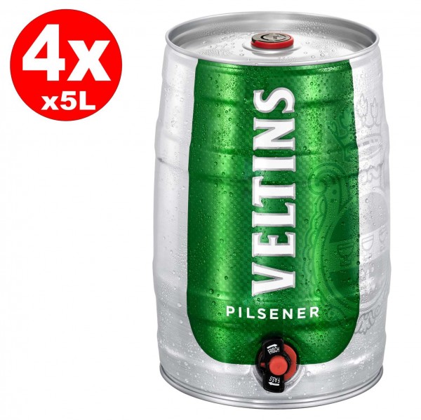 4 x Veltins Pilsener 5 litri party barile 4,8% vol.