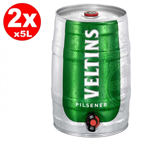 2 x Veltins Pilsener 5 litri party barile 4,8% vol.