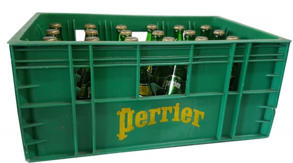 24 x Perrier minerale acqua bottiglia di vetro 0.33L nella scatola originale