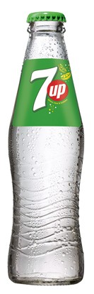 24 bottiglie riutilizzabili in vetro con scatola originale per limonata Seven Up da 0,2 litri