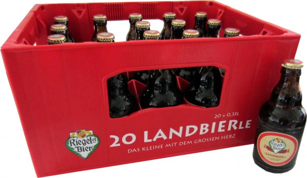 20 x Riegeler Landbier Steinflaschen 0,33 L 5,4% vol. custodia originale