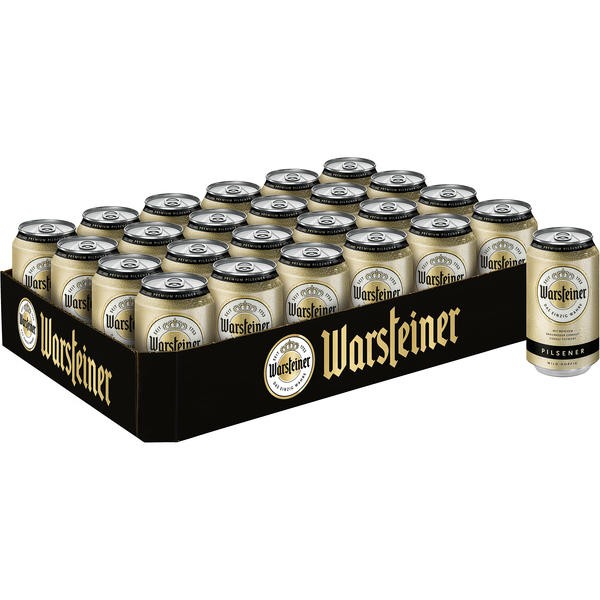 24 lattine di Warsteiner Pils 0,33L, 4,8% vol. Cauzione unidirezionale RIDOTTO MHD:MHD:31.07.25