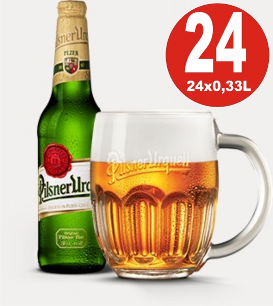 24 x Pilsner Urquell birra 0.33 Scatola originale 4,4% Vol. Alc.