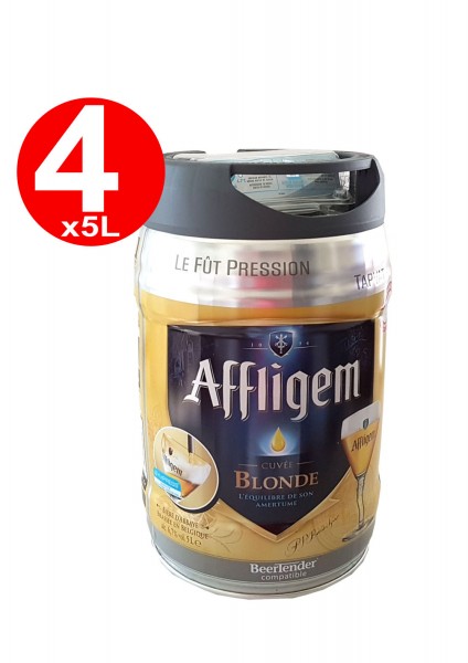 4 x Affligem biondo barile party 5 litri barile incl. Rubinetto 6,8% vol.