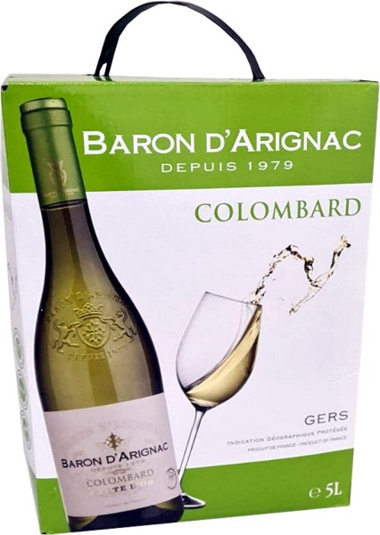 Baron D'Arignac - Colombard Blanc vino bianco secco cassetta da 5 litri 11% Alc.