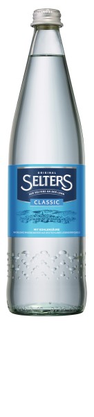 12 bottiglie di vetro da 0,75 l di Selters Original Classic in cartone riutilizzabile con cauzione