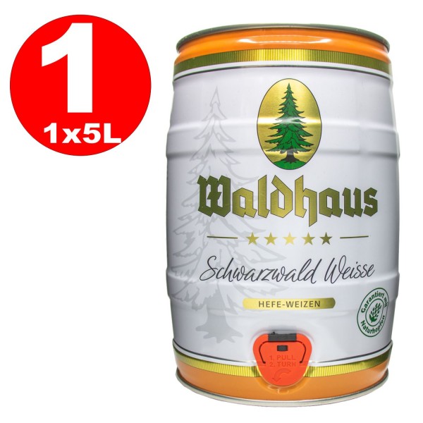 Waldhaus Schwarzwald Weisse Foresta nera Lievito bianco Grano 5 L Fusto del partito 5,6% vol.
