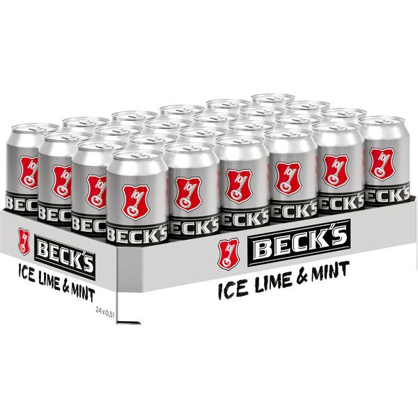 24 lattine da 0,5 l di Becks Ice Lemon and Mint 2,5% vol_Best before: 04/23 reduced