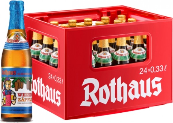 24 casse Rothaus Hefeweizen senza alcool da 0,33 L originale di zäpfle di grano con deposito rimborsabile