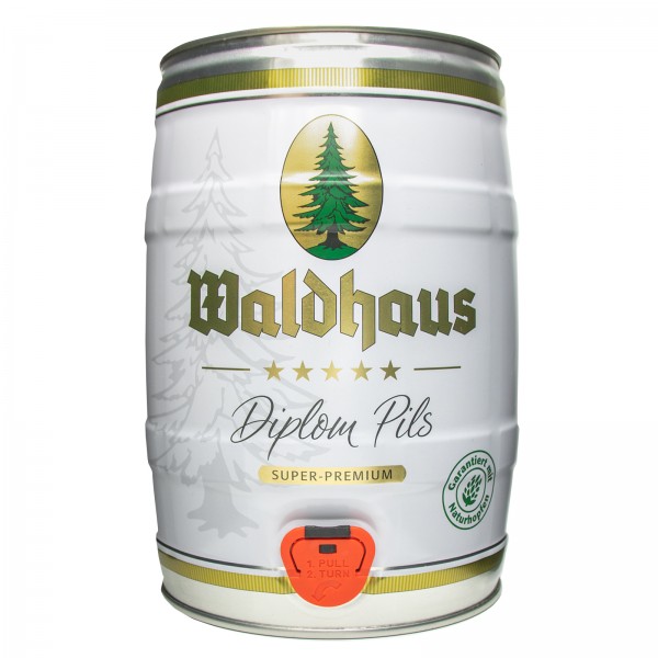 2 x Waldhaus diplom pils 5 litri 4,9% vol. bariletto