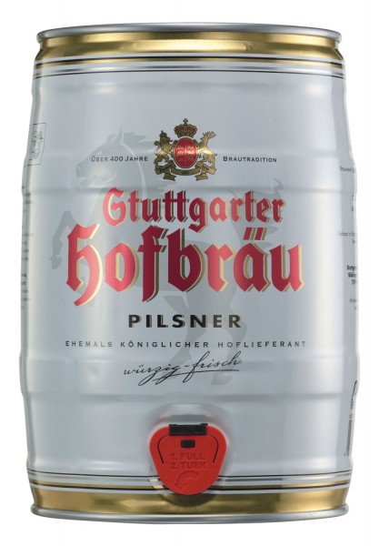 2 x Stoccarda Hofbräu Pilsner 5 L barrique 4,9% vol. RIDOTTO MHD 07/2019