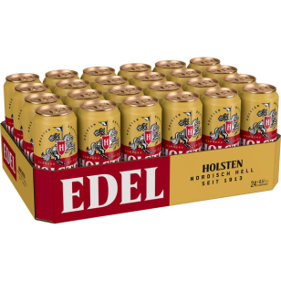 24 lattine da 0,5 l di Holsten Edel Hellbier 4,8% vol. alcool deposito a senso unico